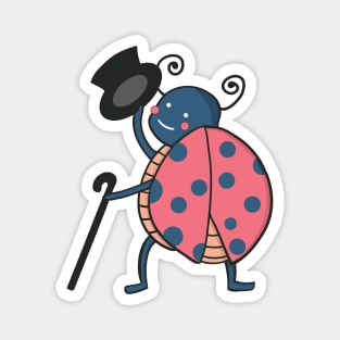 Kawaii cute Ladybug with top hat Drawing Magnet