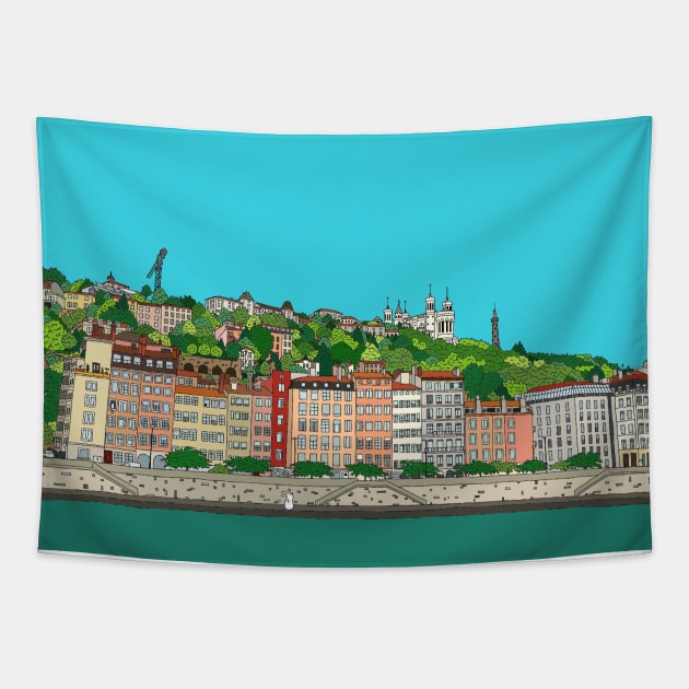 Lyon, France Tapestry by lamaisondulapino