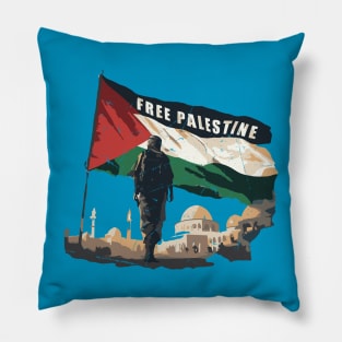 Free Palestine // Retro Palestine flag Pillow