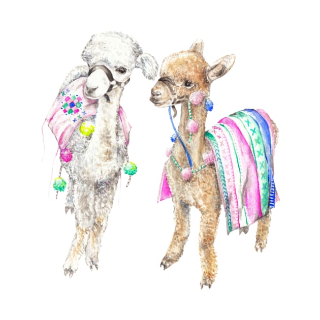 Baby Alpaca Boho Watercolor by wanderinglaur