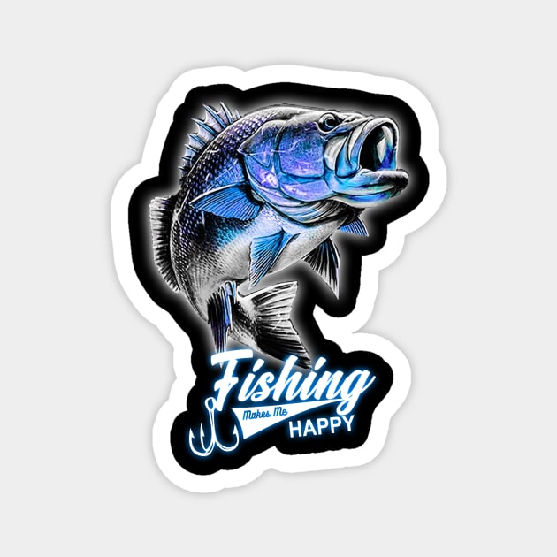 Fishing Make Me Happy Magnet by EduardjoxgJoxgkozlov