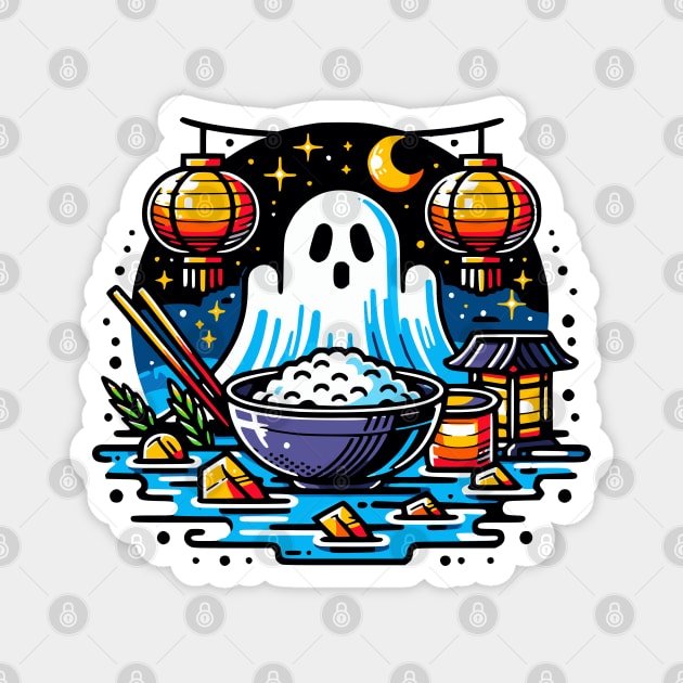 Hungry Ghost Festival Graphic Art Magnet by HolidayBug