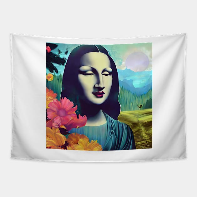 Mona Lisa in China Tapestry by bogfl