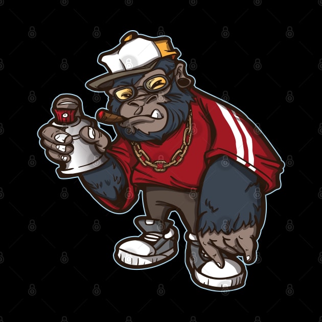 Hip Hop Gorilla Graffiti Character by PhatStylez