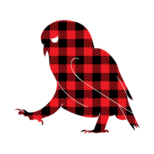 Buffalo Plaid Owl by Coral Graphics