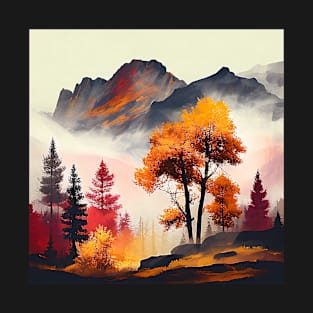 Vibrant Fall Colors Beautiful Autumn Scenery T-Shirt