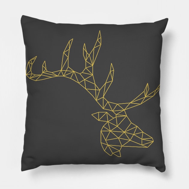 Geometric deer Pillow by Wild Geometric