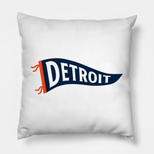 Detroit Pennant - White Pillow