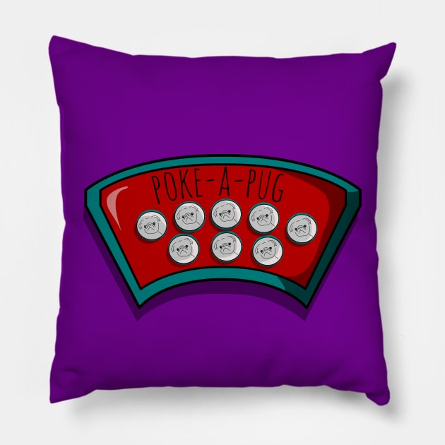 Poke-A-Pug Whack-A-Mole Game Pillow by Fun Funky Designs