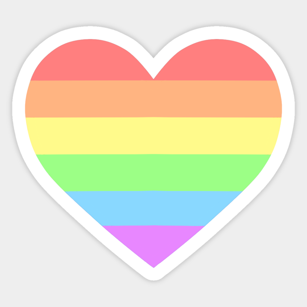 pastel rainbow heart pride sticker teepublic