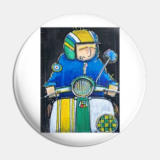 Retro Scooter, Classic Scooter, Scooterist, Scootering, Scooter Rider, Mod Art Pin