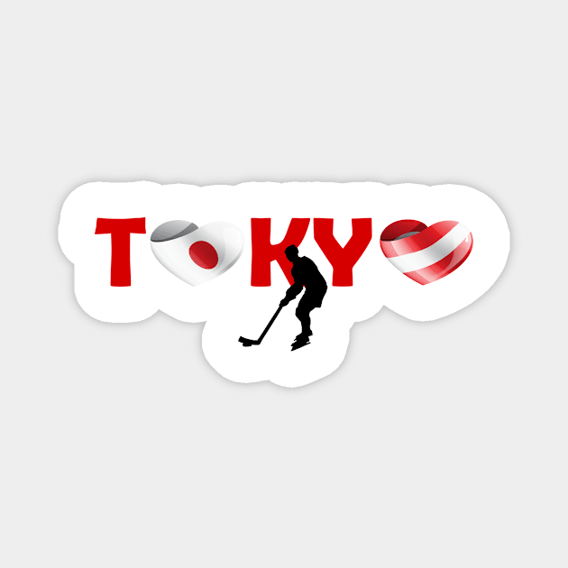 Sports, Hockey, Austria in Tokyo! Magnet by ArtDesignDE