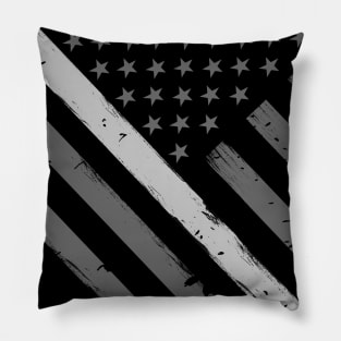 Thin Silver Line Flag - Prison Officer Gift Pillow