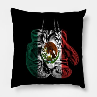 Boxing Gloves Mexico Flag Pillow