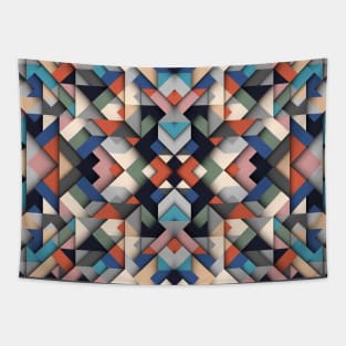 Abstract Geometric Retro Pattern Tapestry