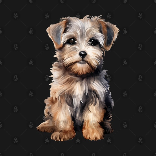 Puppy  Dandie Didmond Terrier by DavidBriotArt