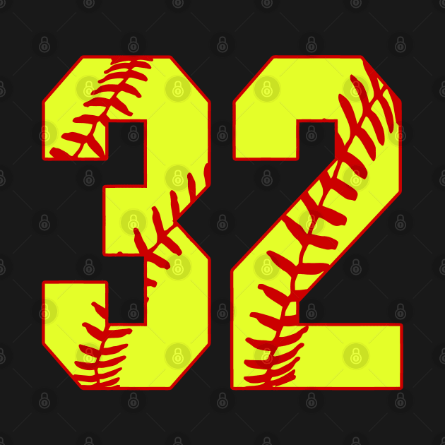 Fastpitch Softball Number 32 #32 Softball Shirt Jersey Uniform Favorite Player Biggest Fan by TeeCreations