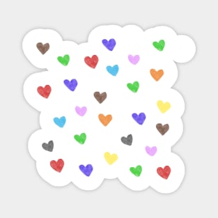 Watercolor Pride Hearts Magnet