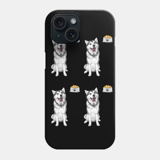 siberian husky dog pattern Phone Case