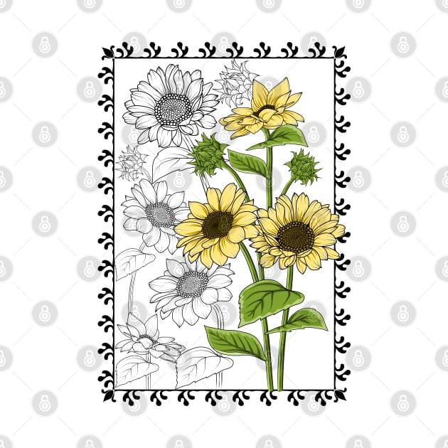 Sunflowers Art by Designoholic