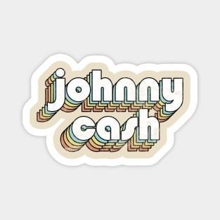 Johnny Cash - Retro Rainbow Letters Magnet