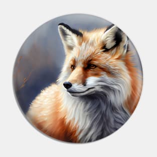 Arctic Red Fox - Oil Paint Pin