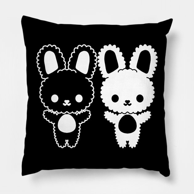 Fuzzy Bunnies Pillow by TurboErin