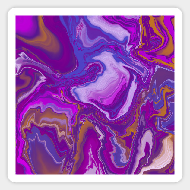 Purple Blue Pink Digital Pour Paint Pour Painting Sticker