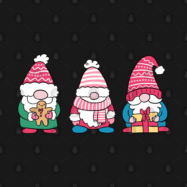 Cute three Christmas gnomes by Yarafantasyart