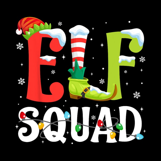 Elf Squad Christmas Family Matching Xmas Elf Pajamas by rivkazachariah