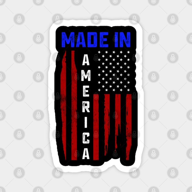 Made in America, American Flag, Patriot Magnet by Silly Me Studio