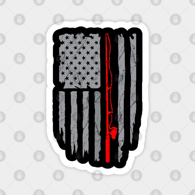 Fishing American Flag Magnet by DragonTees