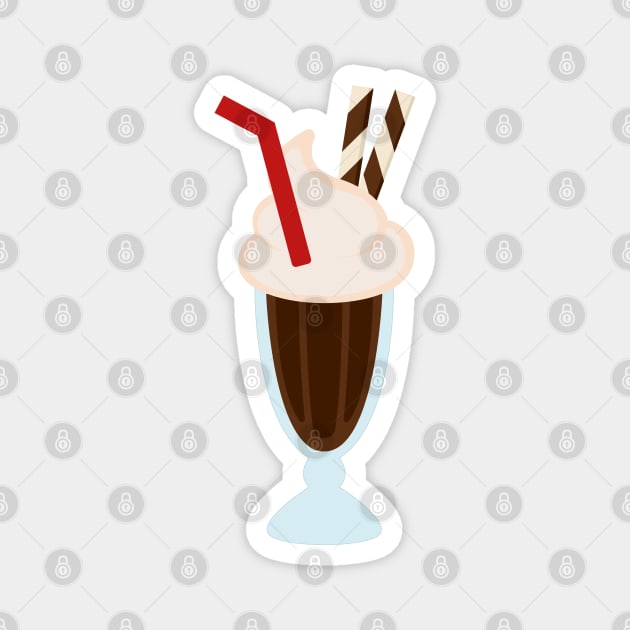 Chocolate Milkshakes with Two Wafer Sticks and a Straw Magnet by Tooniefied