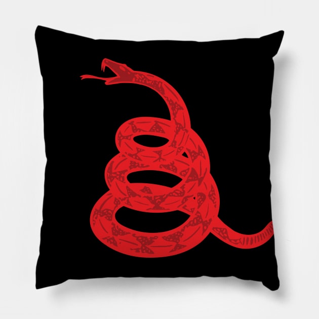 Red Gadsden Snake Pillow by PelagiosCorner