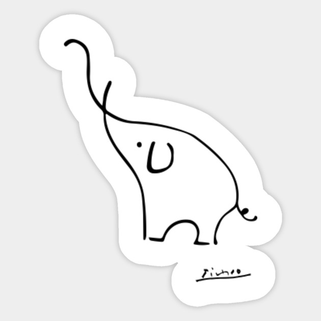 Picasso Elephant Line Art Animals Designs For Wall Art Prints