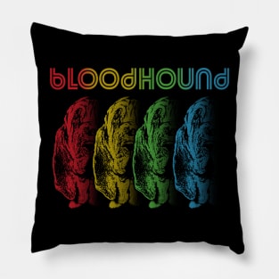 Cool Retro Groovy Bloodhound Dog Pillow