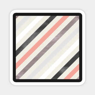 Diagonal Stripes in Black and Pink Magnet