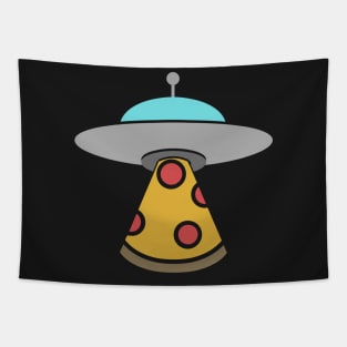 UFO Alien Abduction Pizza Party Tapestry