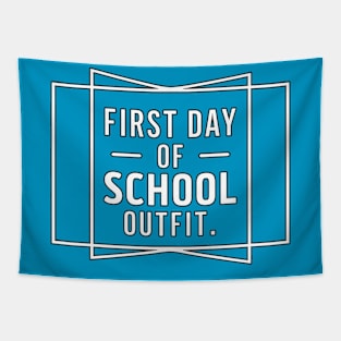 First Day of School Outfit - Celebration Text Tapestry