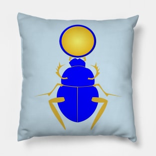 Ancient Egyptian Scarab beetle and Aten Pillow