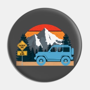 Off-Roading - Mountains and Sunset Pin