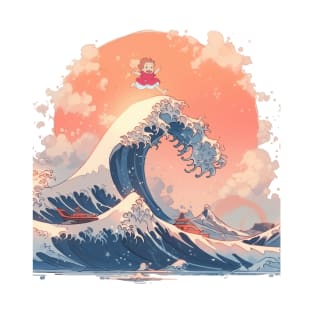 The great wave Hokusai Anime Japanese art T-Shirt