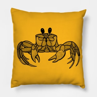 Cute Crab Drawing - ghost crab design Pillow