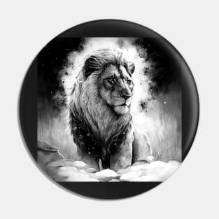 Golden Snow Lion monochrome Pin