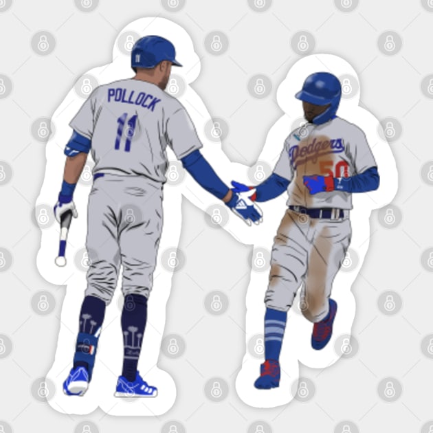 AJ Pollock Mookie Betts Los Angeles Baseball Home Run - Mookie Betts -  Sticker