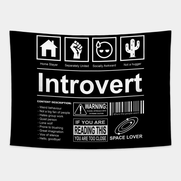 Introvert Label Tapestry by RetroDivision