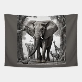 Elephant ,Painting , Poster , jungle safari Tapestry