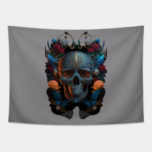 Gothic Roses and Skulls Tapestry