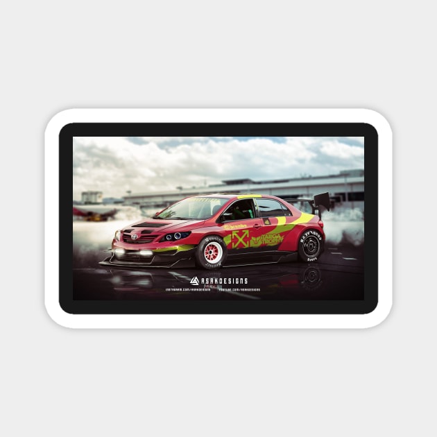 Toyota Corolla Timeattack concept render-- Digital design Art print by ASAKDESIGNS. Magnet by ASAKDESIGNS