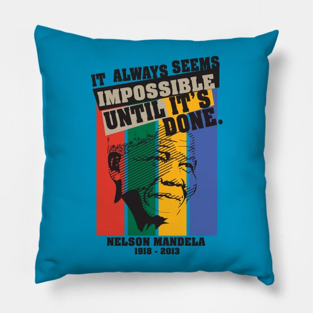 Nelson Mandela Tribute Shirt Pillow by ryanjaycruz